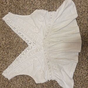 Aerie White Lace Trim Tank Top